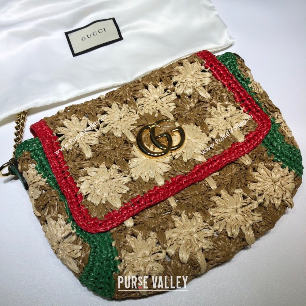 Gucci GG Raffia Shoulder Bag 574433 Beige 2024 (DLH-24021944)