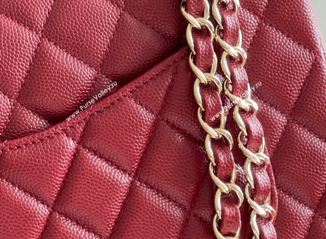 Chanel Grained Calfskin Small Classic Flap Bag A01113 Burgundy/Light Gold 2023 Original Quality (MHE-23121807)