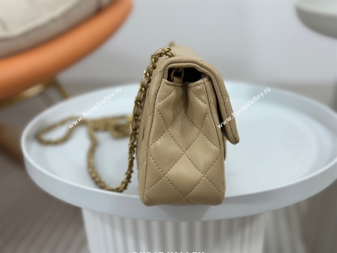 Chanel Lambskin Small Flap Bag with Metal Ball AS1787 Apricot/Gold 2024 (SM-24040205)