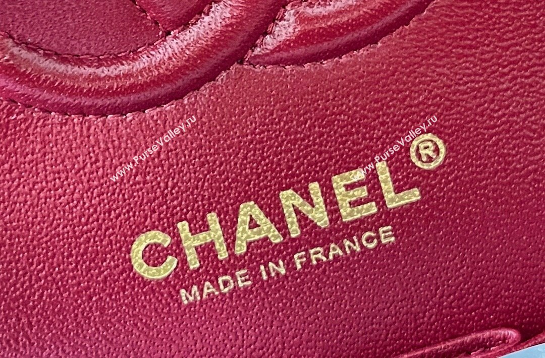 Chanel Grained Calfskin Small Classic Flap Bag A01113 Burgundy/Light Gold 2023 Original Quality (MHE-23121807)