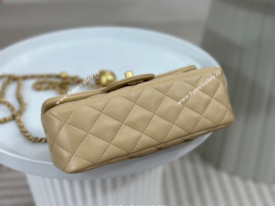 Chanel Lambskin Small Flap Bag with Metal Ball AS1787 Apricot/Gold 2024 (SM-24040205)
