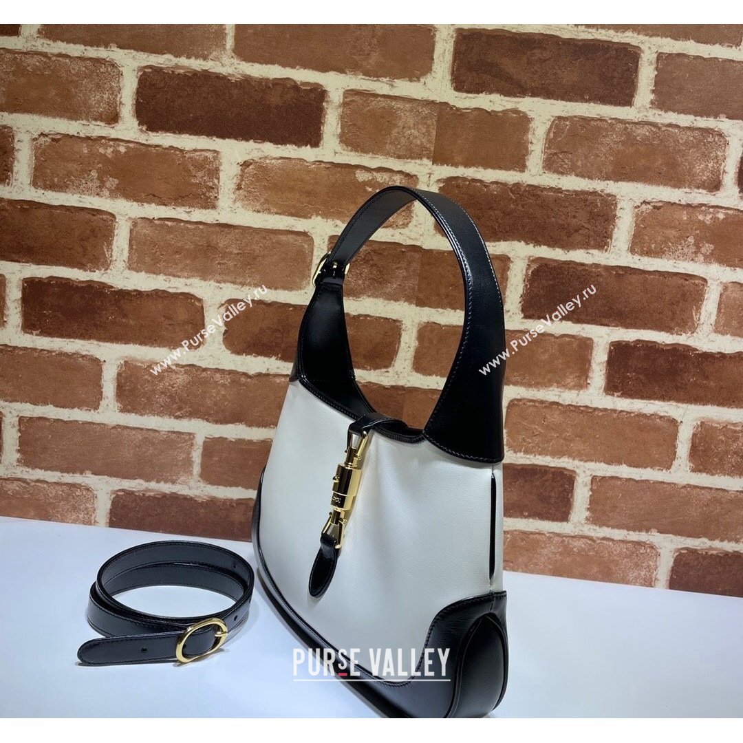 Gucci Jackie 1961 Leather Small Shoulder Bag ‎636706 White/Black 2021 (DLH-21090342)