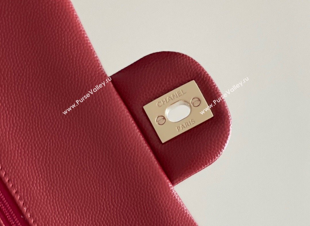 Chanel Grained Calfskin Small Classic Flap Bag A01113 Burgundy/Light Gold 2023 Original Quality (MHE-23121807)