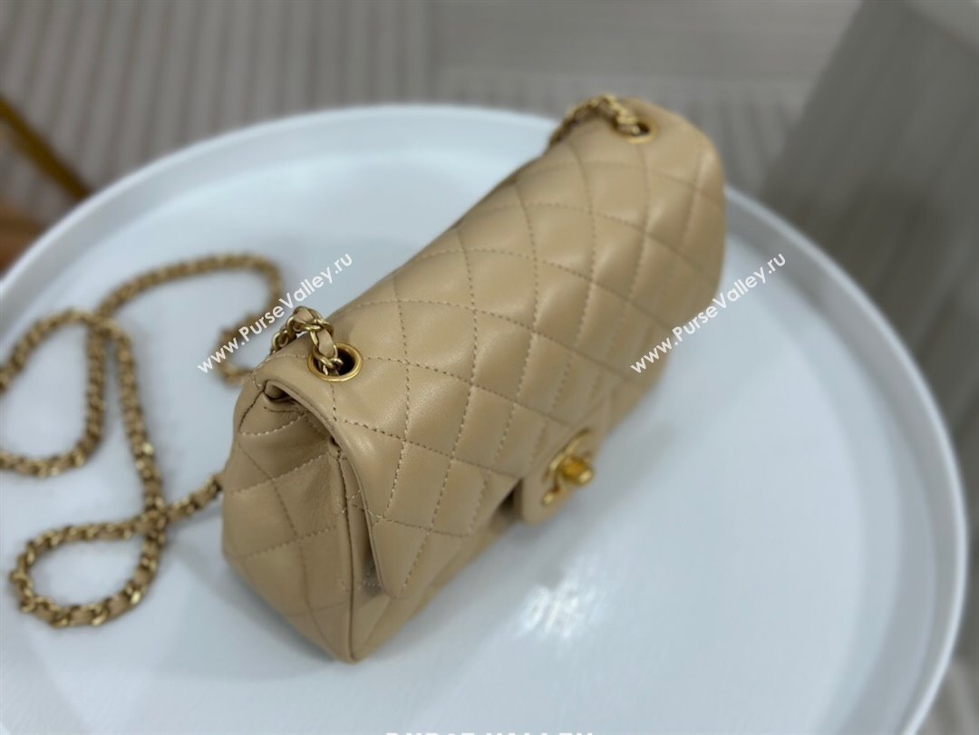 Chanel Lambskin Small Flap Bag with Metal Ball AS1787 Apricot/Gold 2024 (SM-24040205)