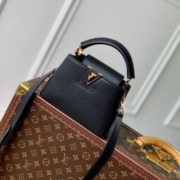 Louis Vuitton Capucines Mini Bag in Taurillon Leather M24727 Black 2024 (K-24090708)