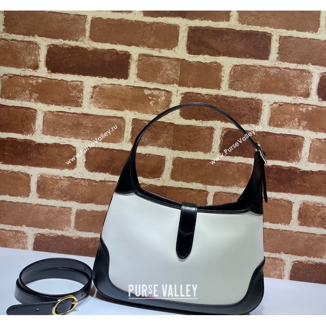 Gucci Jackie 1961 Leather Small Shoulder Bag ‎636706 White/Black 2021 (DLH-21090342)