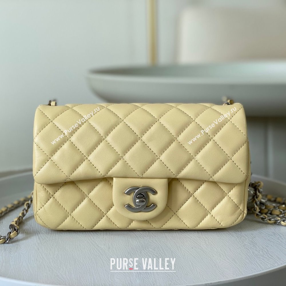 Chanel Lambskin Small Flap Bag with Metal Ball AS1787 Yellow/Silver 2024 (SM-24040206)