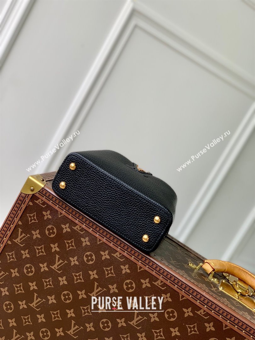 Louis Vuitton Capucines Mini Bag in Taurillon Leather M24727 Black 2024 (K-24090708)