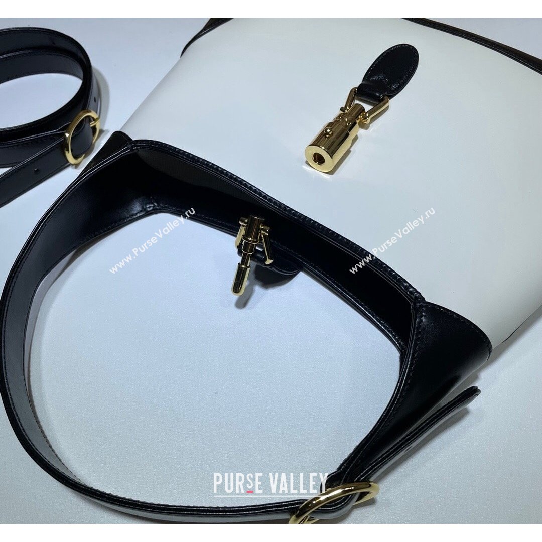 Gucci Jackie 1961 Leather Small Shoulder Bag ‎636706 White/Black 2021 (DLH-21090342)