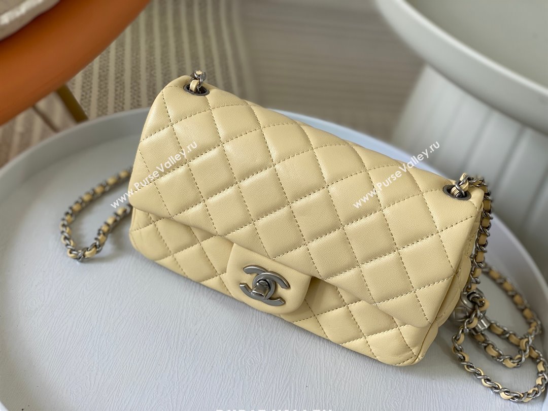 Chanel Lambskin Small Flap Bag with Metal Ball AS1787 Yellow/Silver 2024 (SM-24040206)