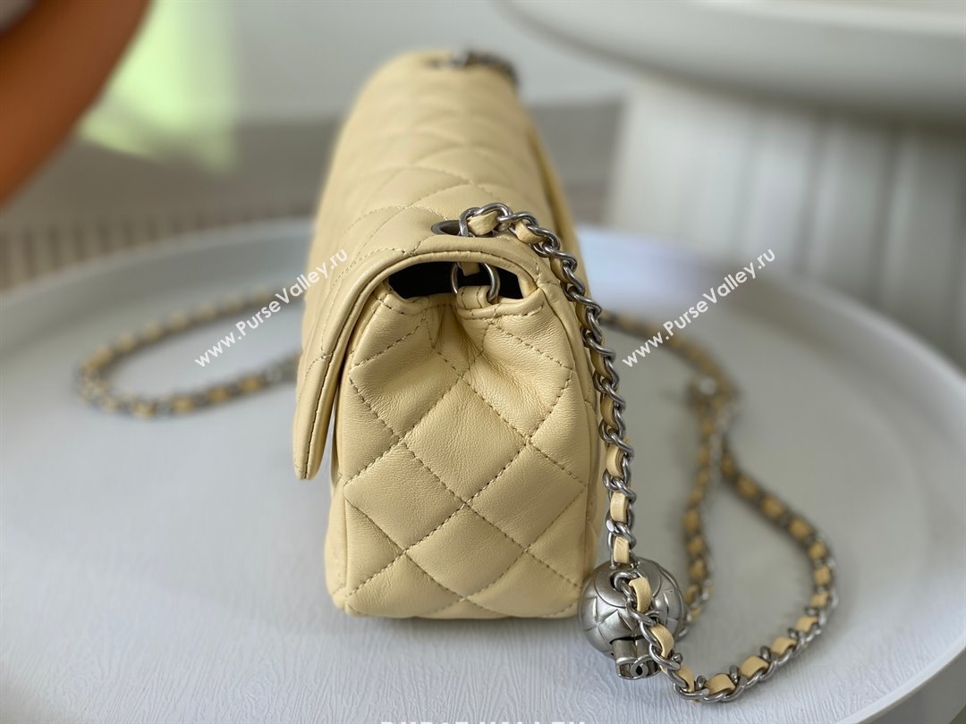 Chanel Lambskin Small Flap Bag with Metal Ball AS1787 Yellow/Silver 2024 (SM-24040206)