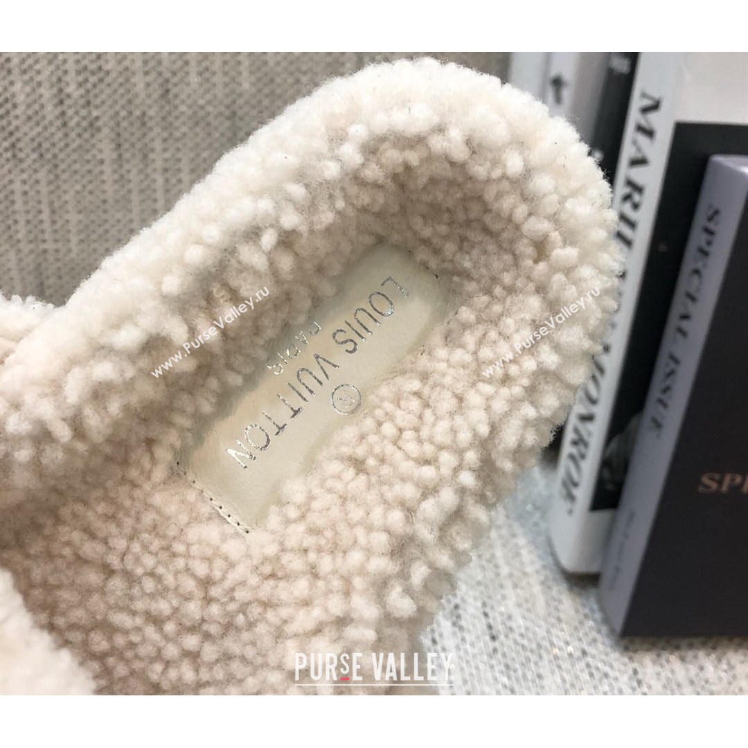 Louis Vuitton LV Wool Flat Slide Sandals White 2021 12 (MD-21080975)