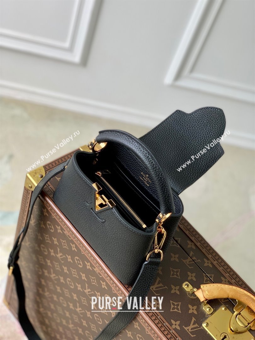 Louis Vuitton Capucines Mini Bag in Taurillon Leather M24727 Black 2024 (K-24090708)