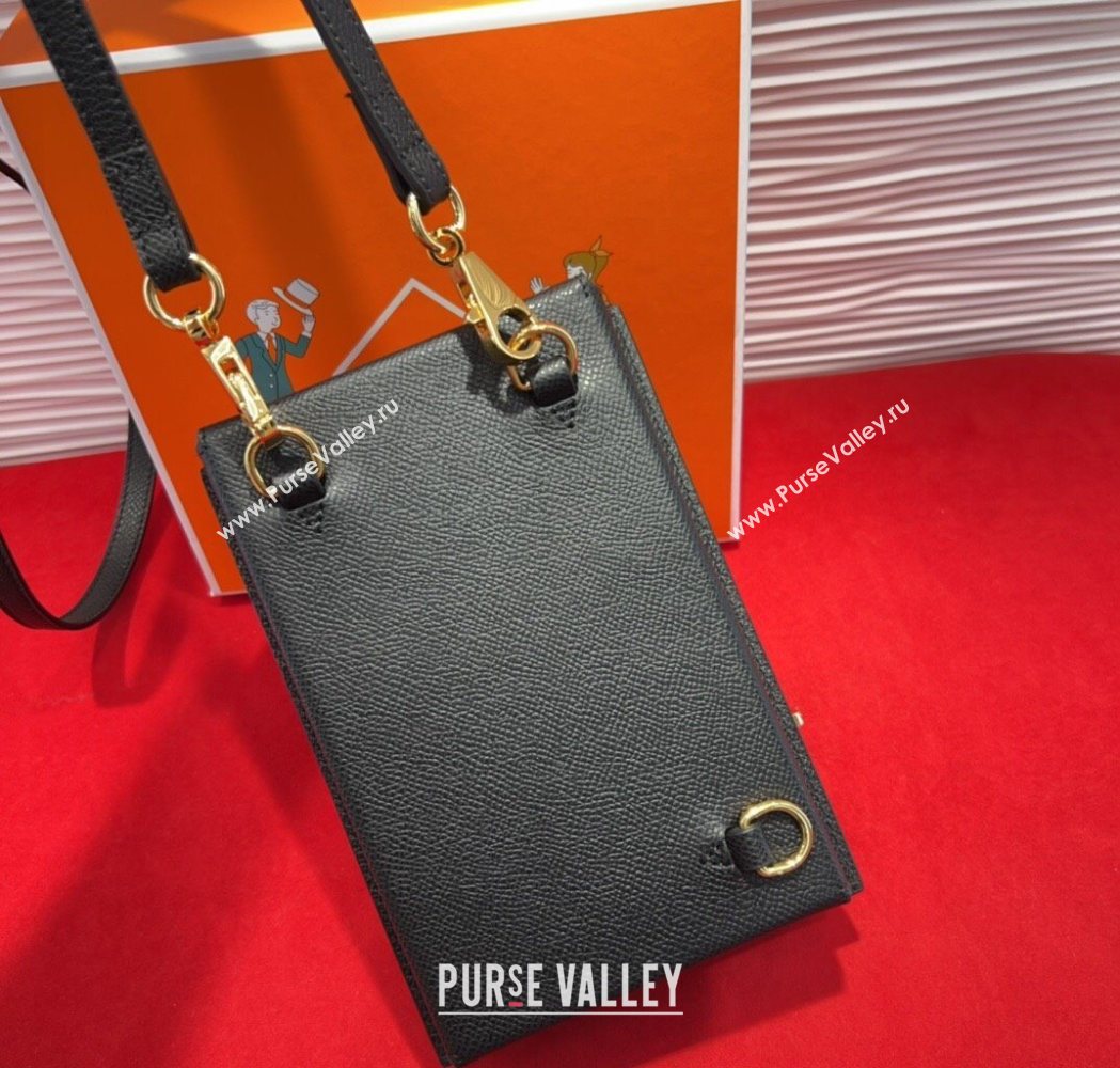 Hermes Kelly Multipocket To Go Pouch with Gold-Tone Hardware Black 2025 (99-250618025)