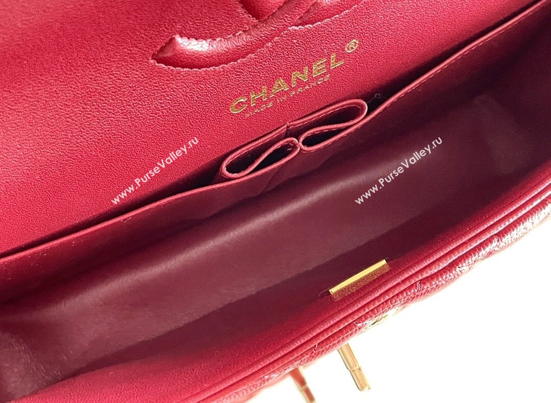 Chanel Grained Calfskin Medium Classic Flap Bag A01112 Burgundy/Light Gold 2023 Original Quality (MHE-23121808)