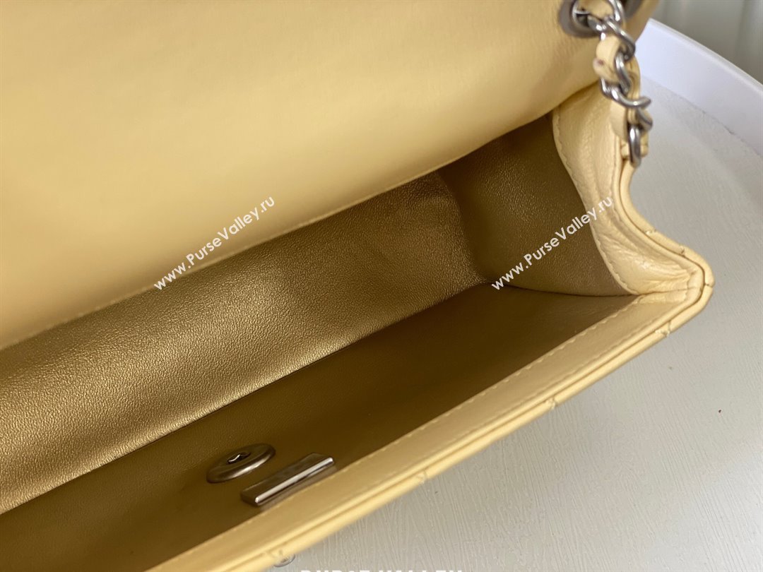Chanel Lambskin Small Flap Bag with Metal Ball AS1787 Yellow/Silver 2024 (SM-24040206)