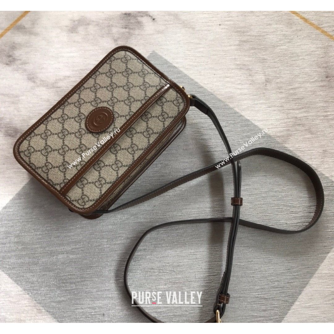 Gucci GG Canvas Mini bag with Interlocking G 658572 Beige/Brown 2021 (DLH-21090343)