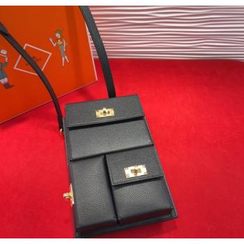 Hermes Kelly Multipocket To Go Pouch with Gold-Tone Hardware Black 2025 (99-250618025)