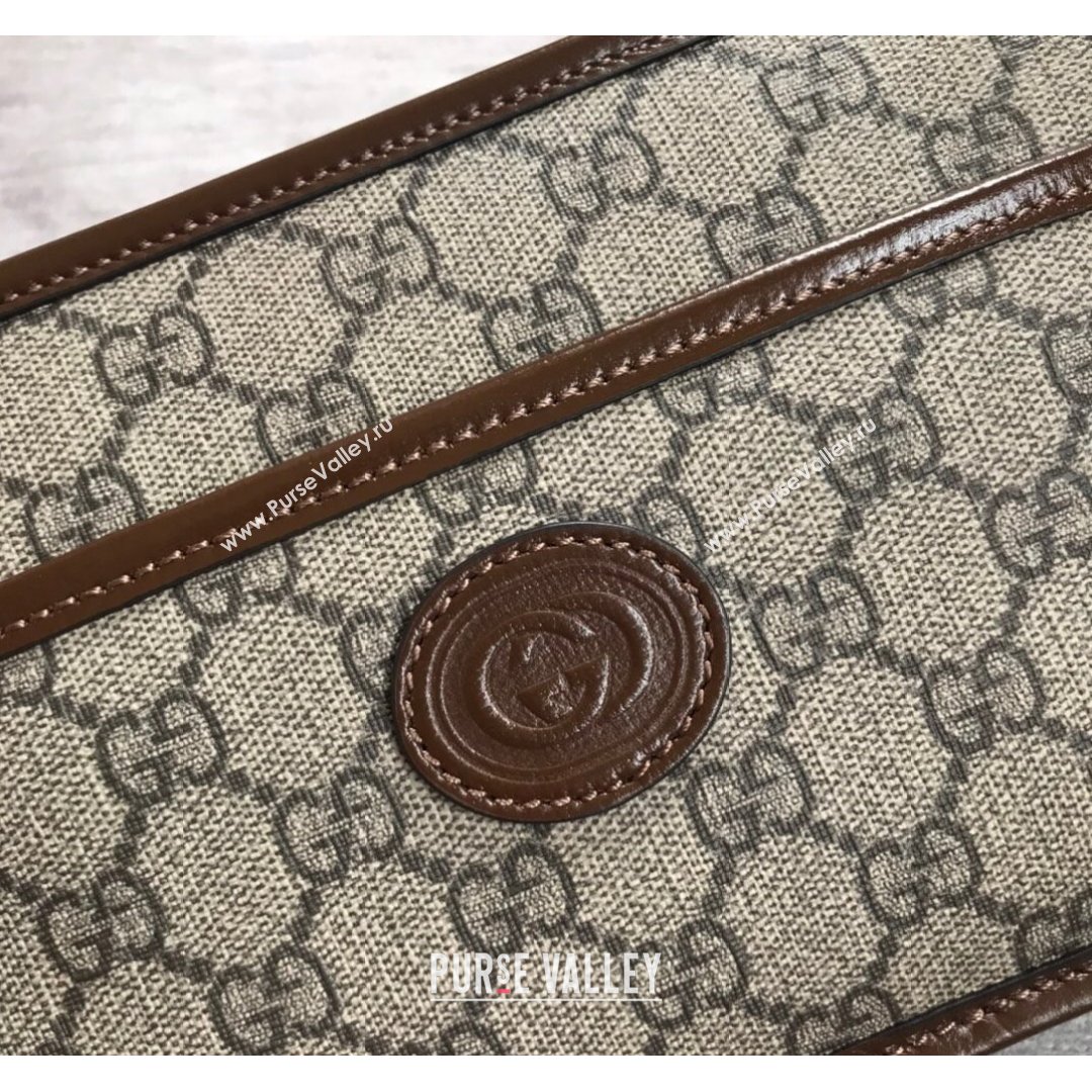 Gucci GG Canvas Mini bag with Interlocking G 658572 Beige/Brown 2021 (DLH-21090343)