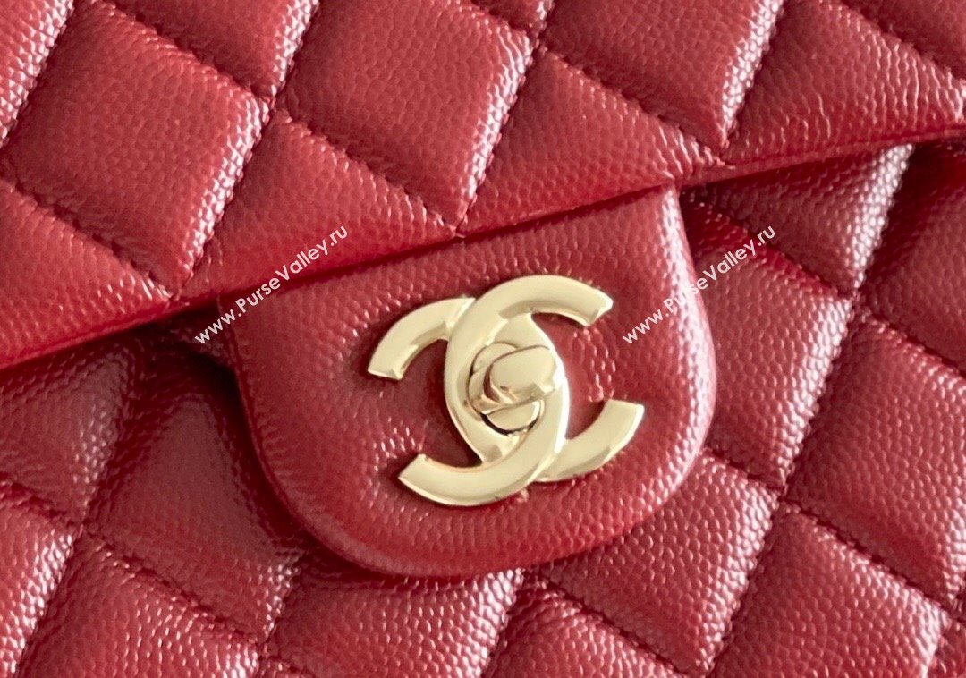 Chanel Grained Calfskin Medium Classic Flap Bag A01112 Burgundy/Light Gold 2023 Original Quality (MHE-23121808)