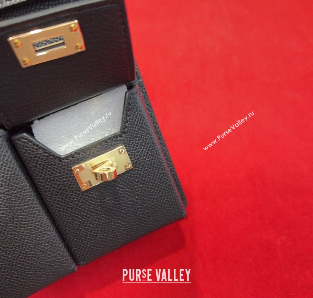 Hermes Kelly Multipocket To Go Pouch with Gold-Tone Hardware Black 2025 (99-250618025)