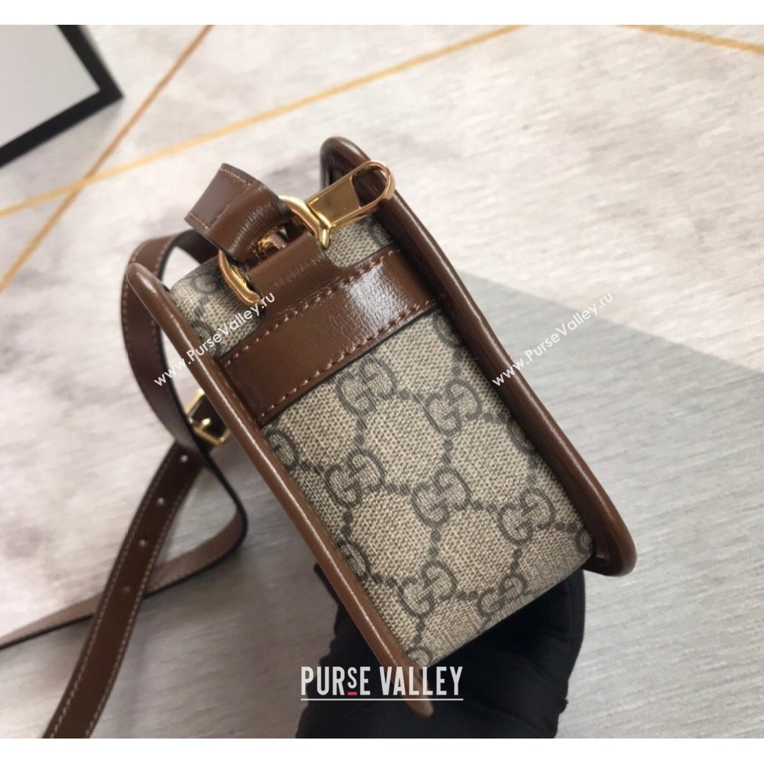 Gucci GG Canvas Mini bag with Interlocking G 658572 Beige/Brown 2021 (DLH-21090343)