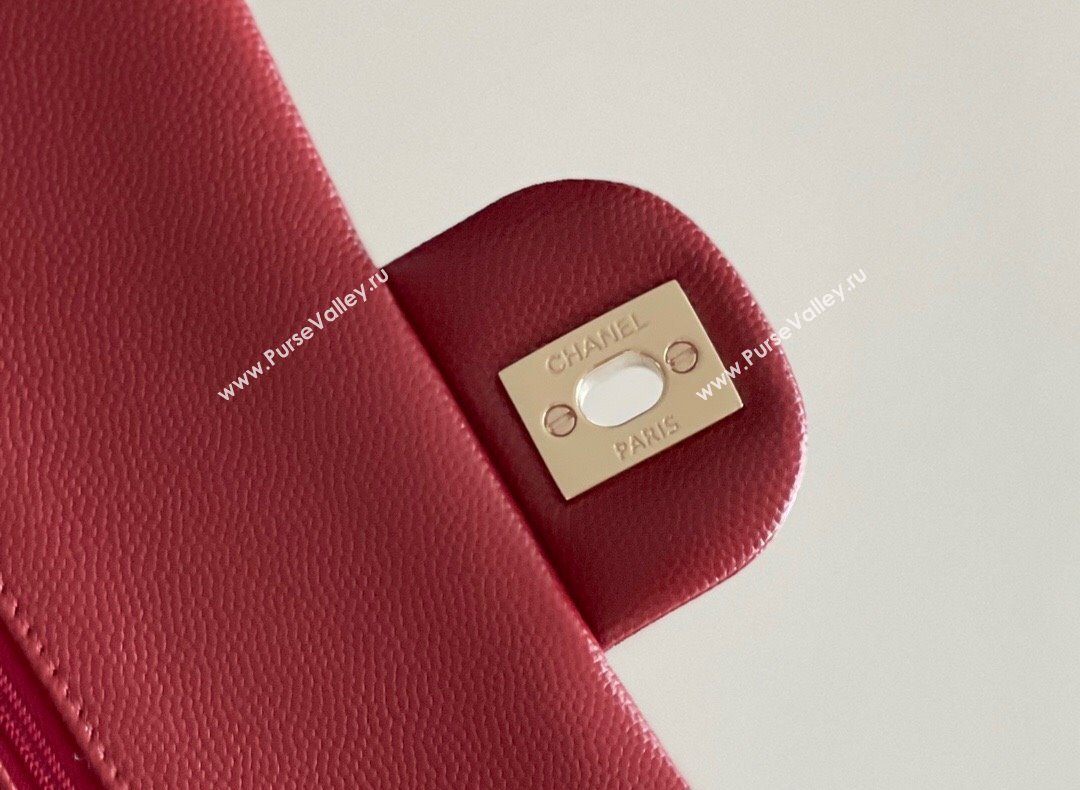 Chanel Grained Calfskin Medium Classic Flap Bag A01112 Burgundy/Light Gold 2023 Original Quality (MHE-23121808)