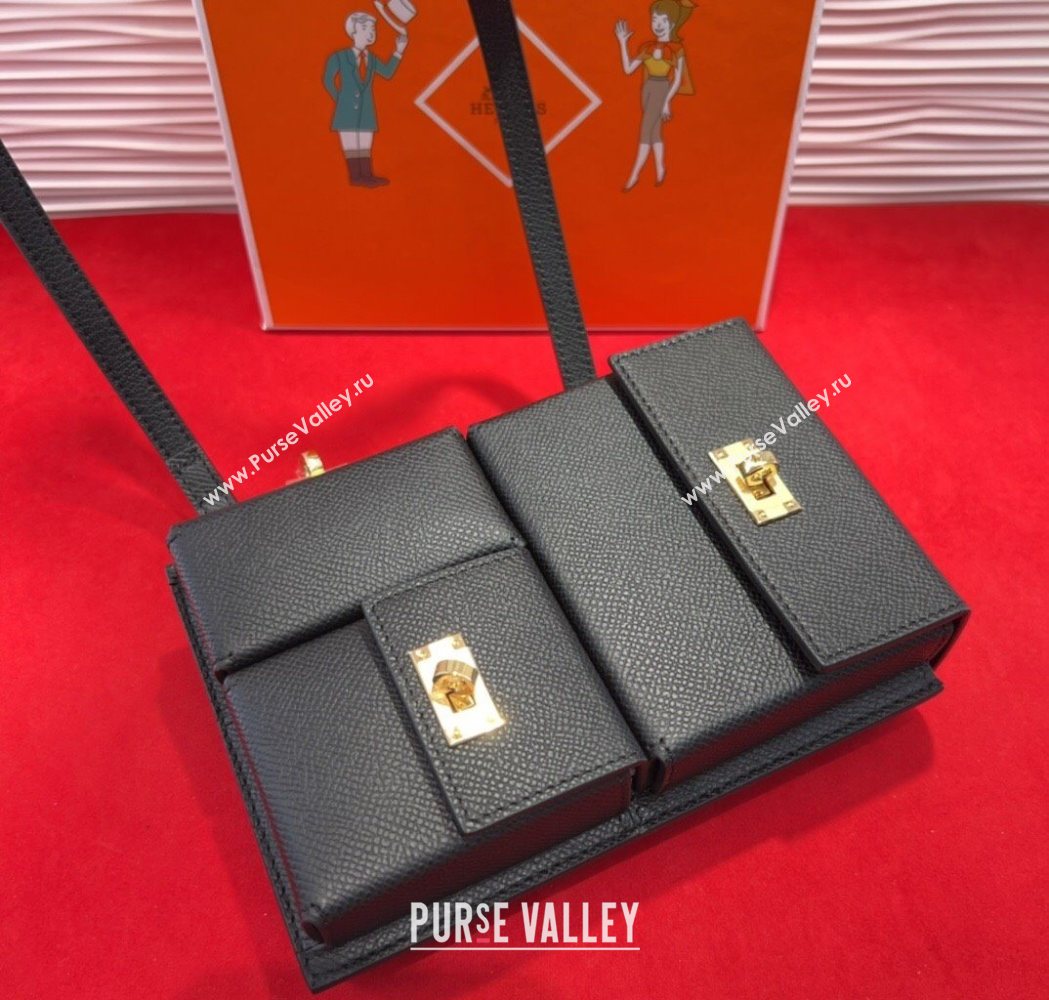 Hermes Kelly Multipocket To Go Pouch with Gold-Tone Hardware Black 2025 (99-250618025)