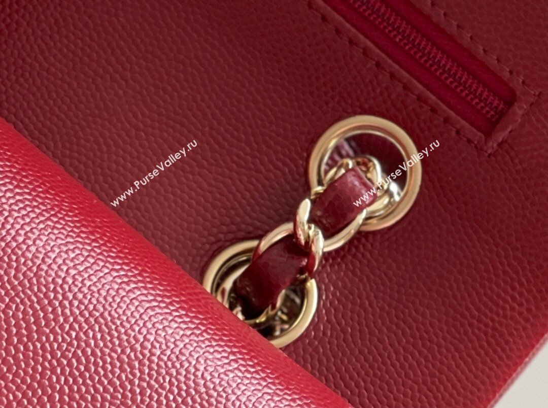 Chanel Grained Calfskin Medium Classic Flap Bag A01112 Burgundy/Light Gold 2023 Original Quality (MHE-23121808)