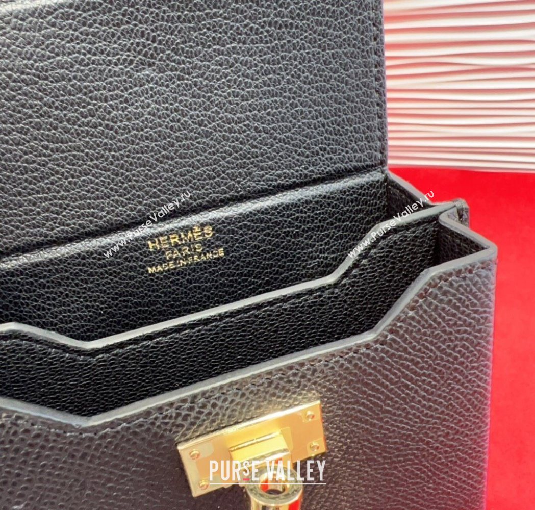 Hermes Kelly Multipocket To Go Pouch with Gold-Tone Hardware Black 2025 (99-250618025)