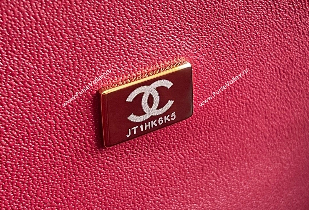 Chanel Grained Calfskin Medium Classic Flap Bag A01112 Burgundy/Light Gold 2023 Original Quality (MHE-23121808)