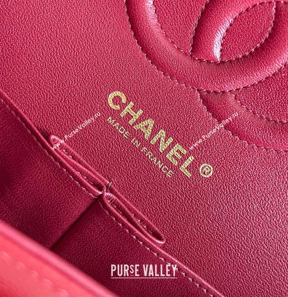 Chanel Grained Calfskin Medium Classic Flap Bag A01112 Burgundy/Light Gold 2023 Original Quality (MHE-23121808)