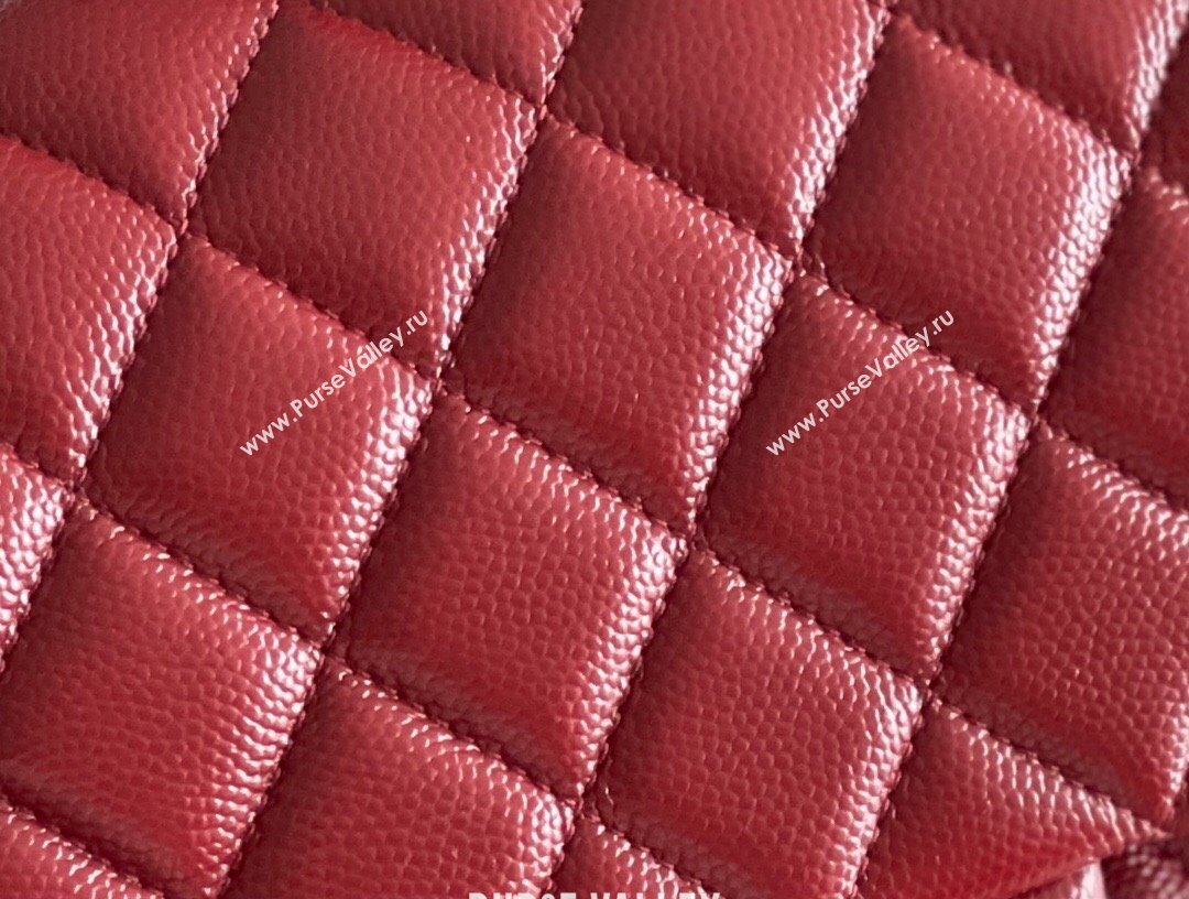 Chanel Grained Calfskin Medium Classic Flap Bag A01112 Burgundy/Light Gold 2023 Original Quality (MHE-23121808)