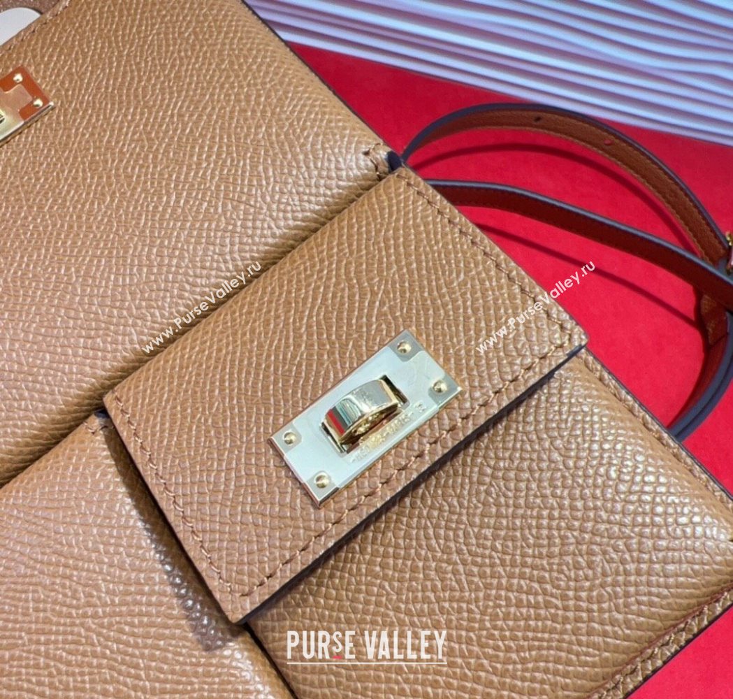 Hermes Kelly Multipocket To Go Pouch with Gold-Tone Hardware Brown 2025 (99-250618026)