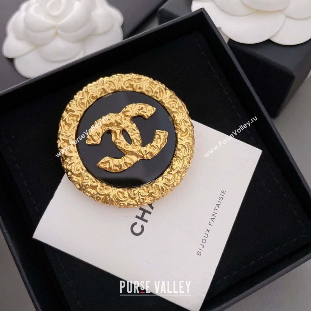 Chanel Vintage Brooch CH110411 Gold/Black 2024 (YF-24110411)