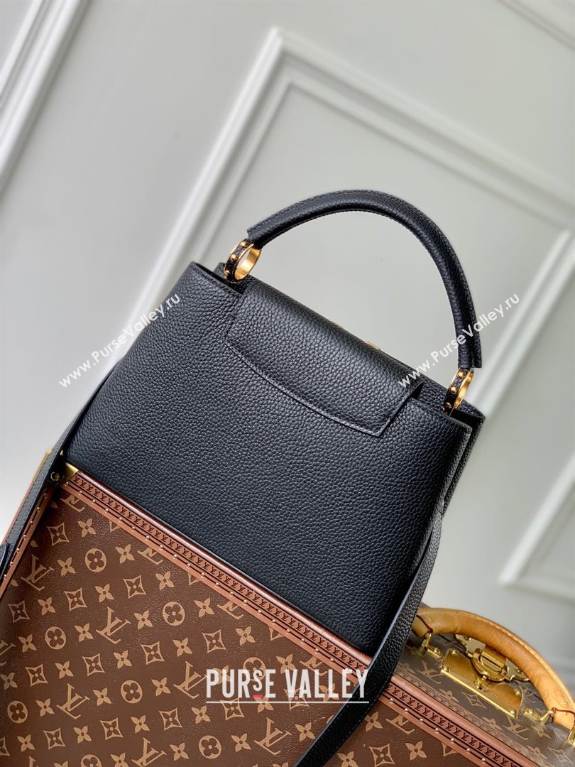 Louis Vuitton Capucines MM Bag in Taurillon Leather M24727 Black 2024 (K-24090710)