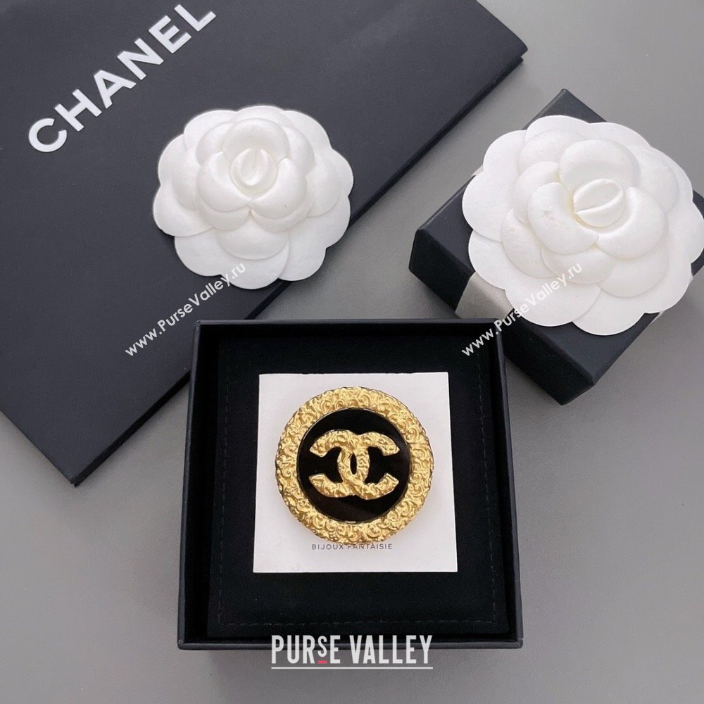 Chanel Vintage Brooch CH110411 Gold/Black 2024 (YF-24110411)