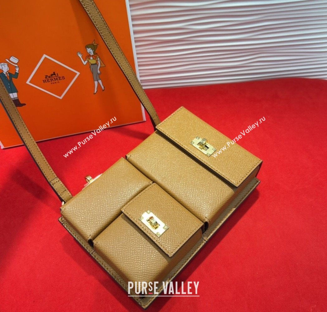 Hermes Kelly Multipocket To Go Pouch with Gold-Tone Hardware Brown 2025 (99-250618026)