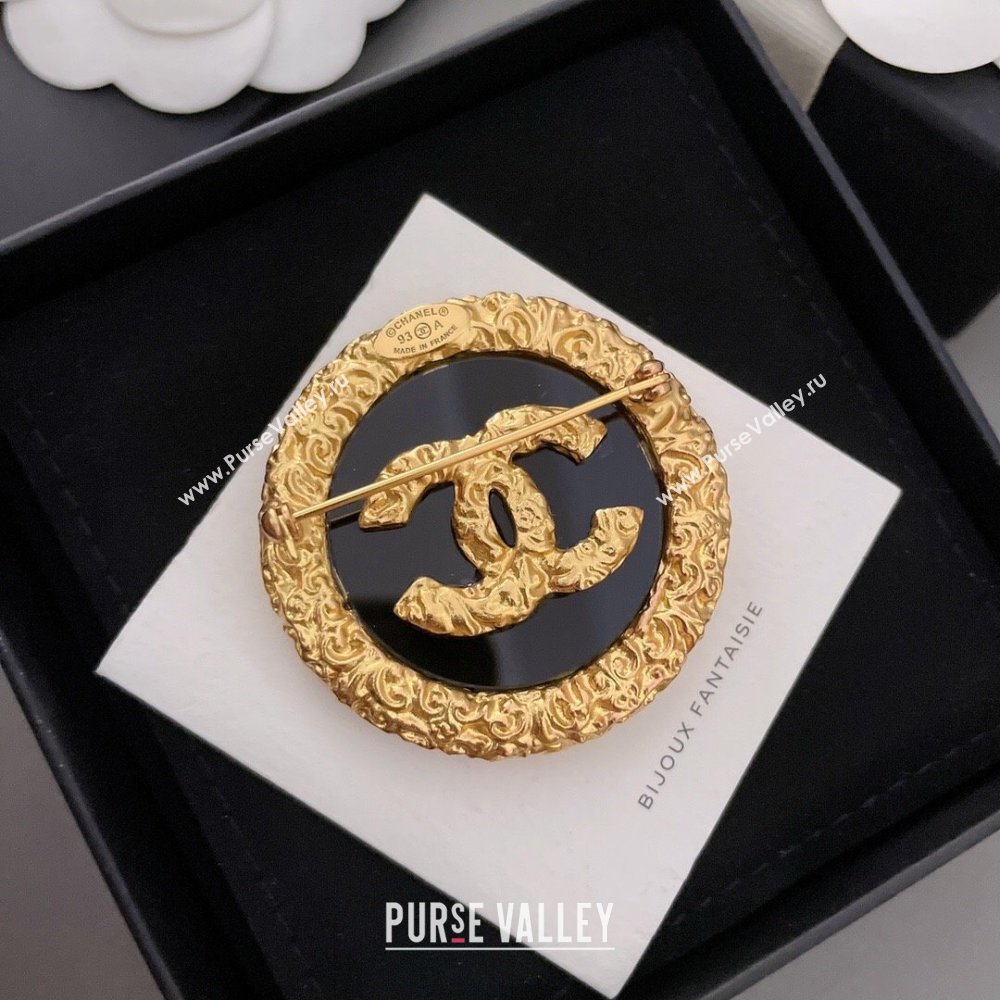 Chanel Vintage Brooch CH110411 Gold/Black 2024 (YF-24110411)