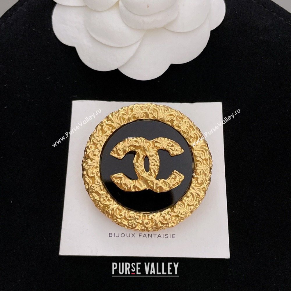 Chanel Vintage Brooch CH110411 Gold/Black 2024 (YF-24110411)