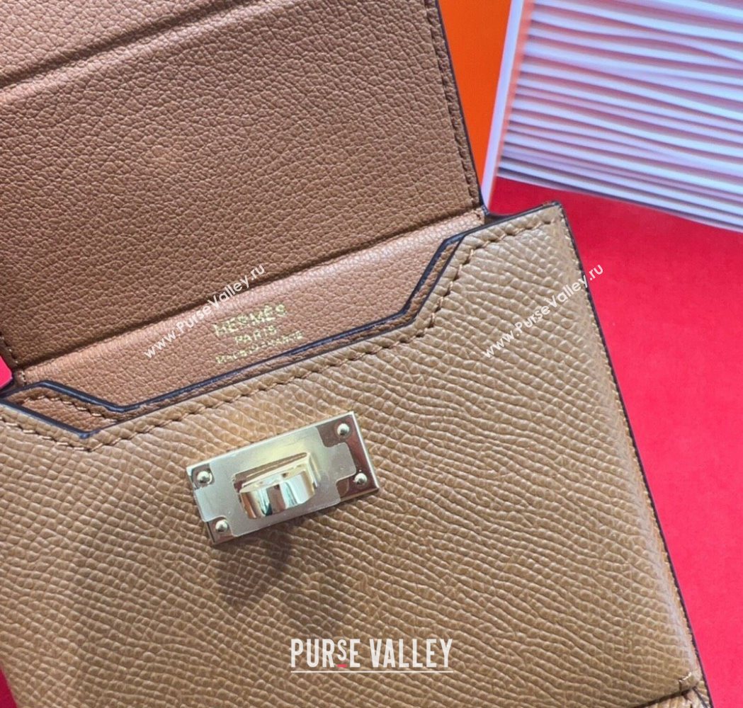 Hermes Kelly Multipocket To Go Pouch with Gold-Tone Hardware Brown 2025 (99-250618026)