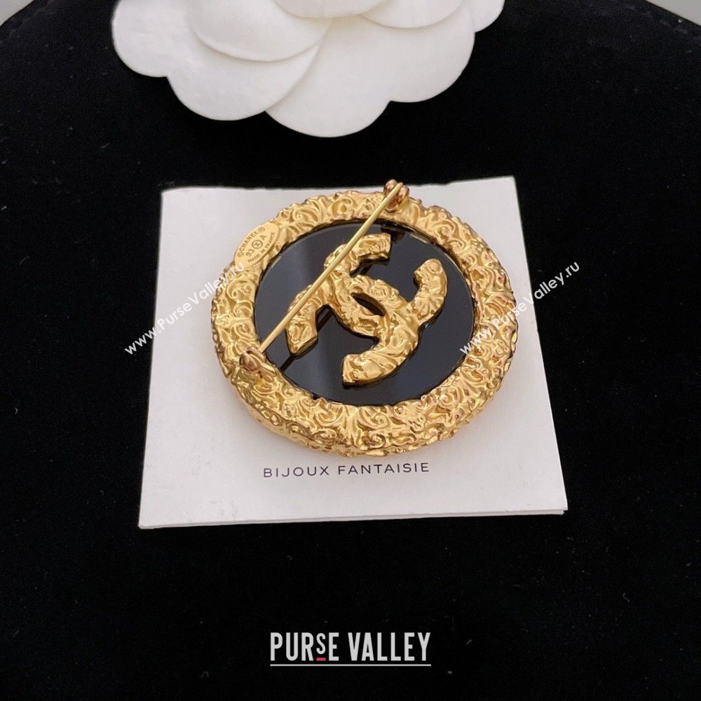 Chanel Vintage Brooch CH110411 Gold/Black 2024 (YF-24110411)