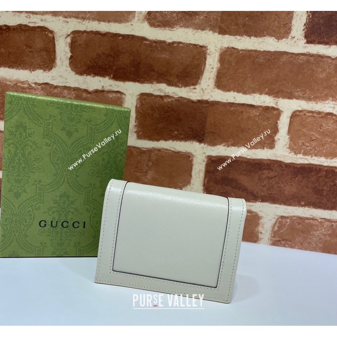 Gucci Diana Bamboo Card Case Wallet ‎658244 White 2021 (DLH-21090338)