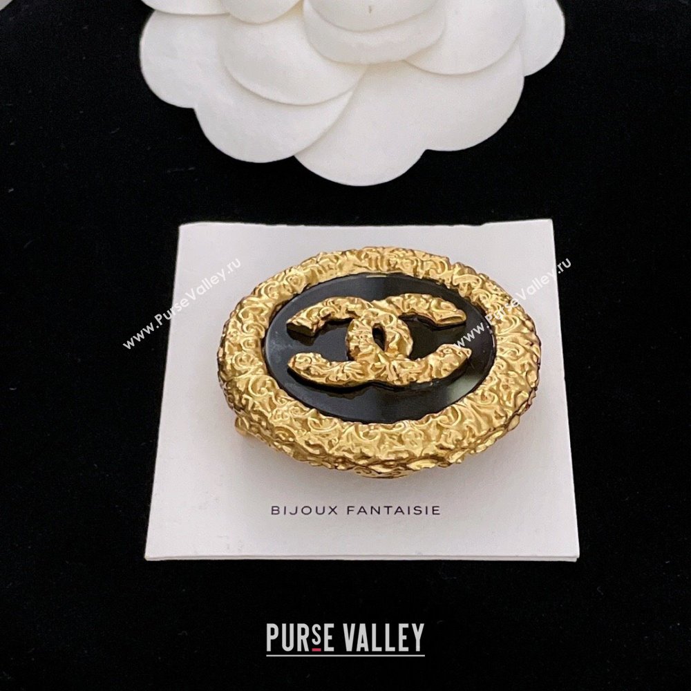 Chanel Vintage Brooch CH110411 Gold/Black 2024 (YF-24110411)