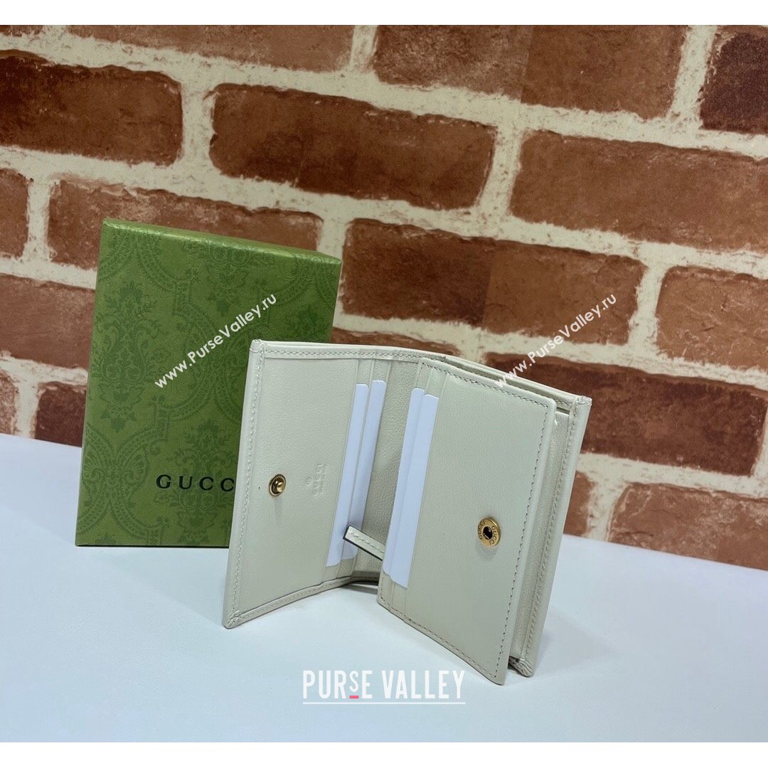 Gucci Diana Bamboo Card Case Wallet ‎658244 White 2021 (DLH-21090338)
