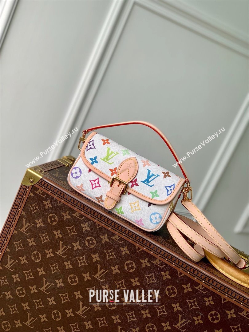 Louis Vuitton Nano Diane Bag in Multicolored Monogram Canvas M14194 White 2025 (K-25010316)