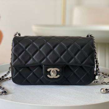 Chanel Lambskin Small Flap Bag with Metal Ball AS1787 Black/Silver 2024 (SM-24040209)
