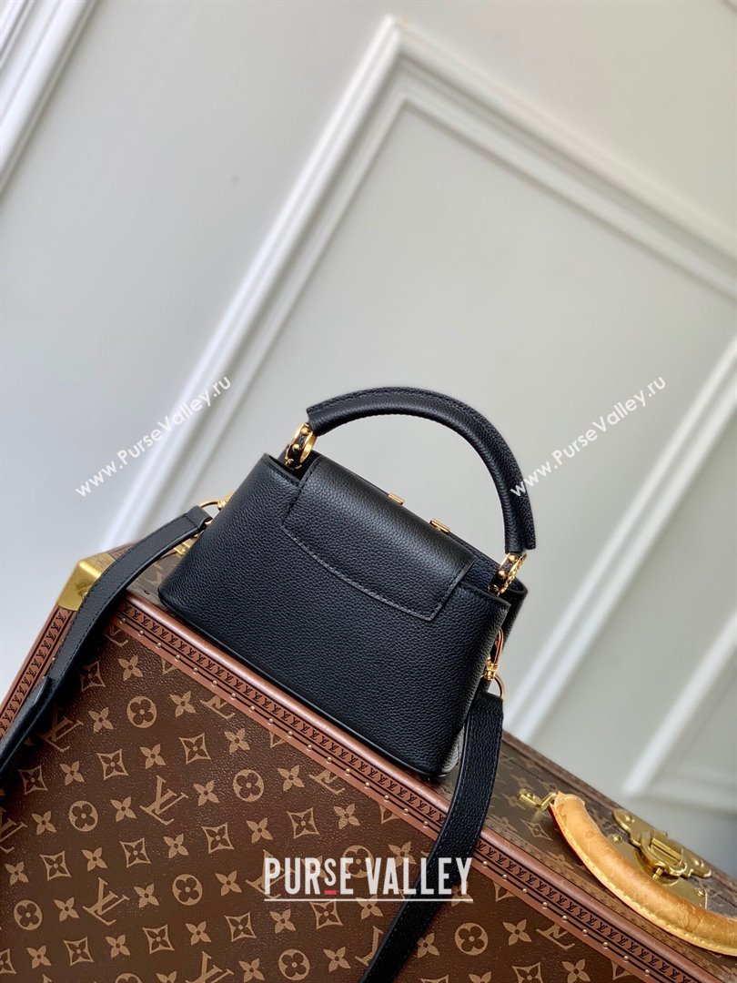 Louis Vuitton East West Capucines Mini Bag in Taurillon Leather M24666 Black 2024 (K-24090711)