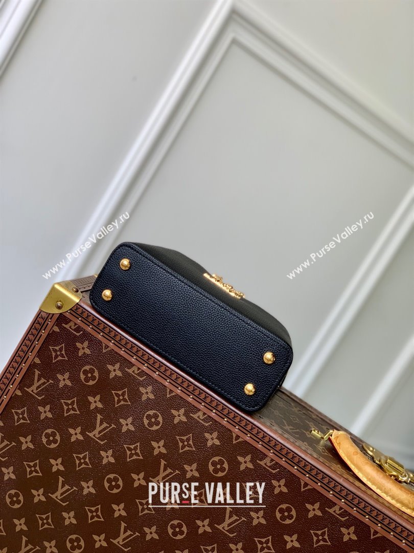 Louis Vuitton East West Capucines Mini Bag in Taurillon Leather M24666 Black 2024 (K-24090711)