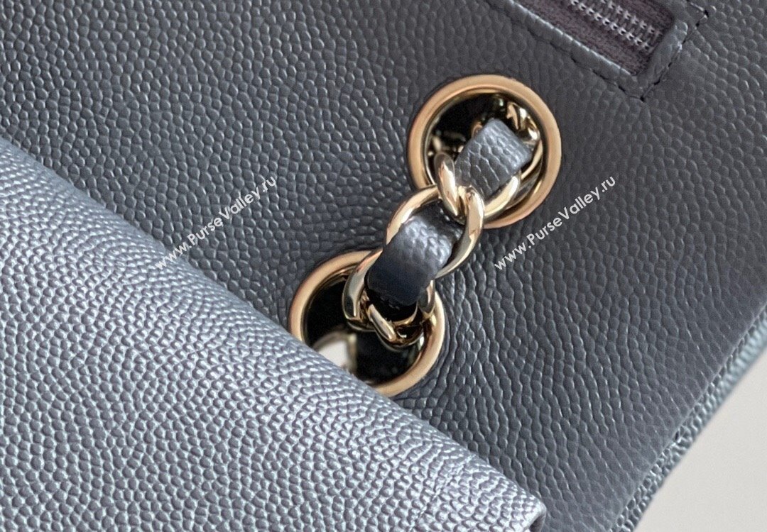 Chanel Grained Calfskin Small Classic Flap Bag A01113 Dark Grey/Light Gold 2023 Original Quality (MHE-23121810)